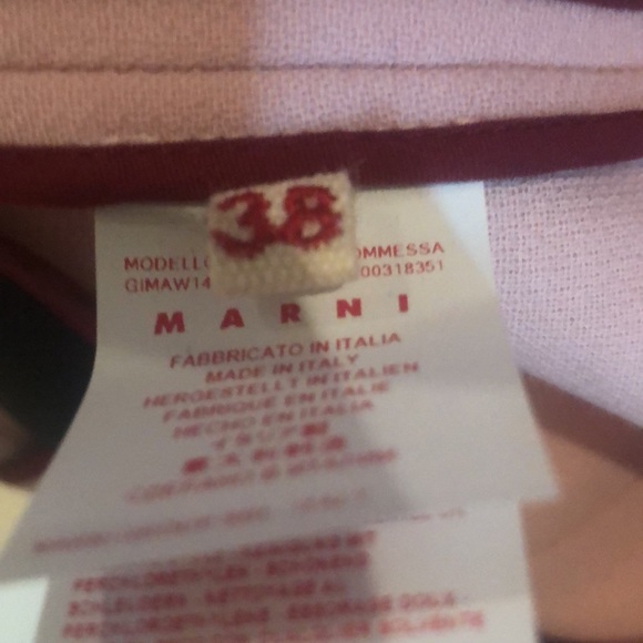 NWOT! MARNI 2 PC. PINK DRESS & BLZR. GREAT 3-SEASON SUIT. Maroon & Black Piping. - Picture 16 of 16